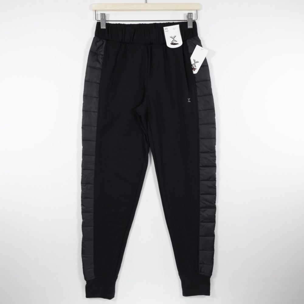 Xersion Women's Pocket Mid Rise Fleece Jogger Pants Black Size XS